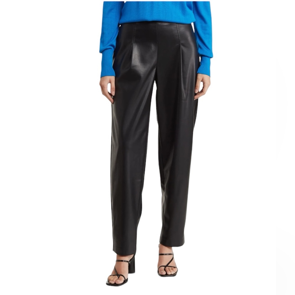 NWT DKNY Faux Leather Black Pants, Size Medium